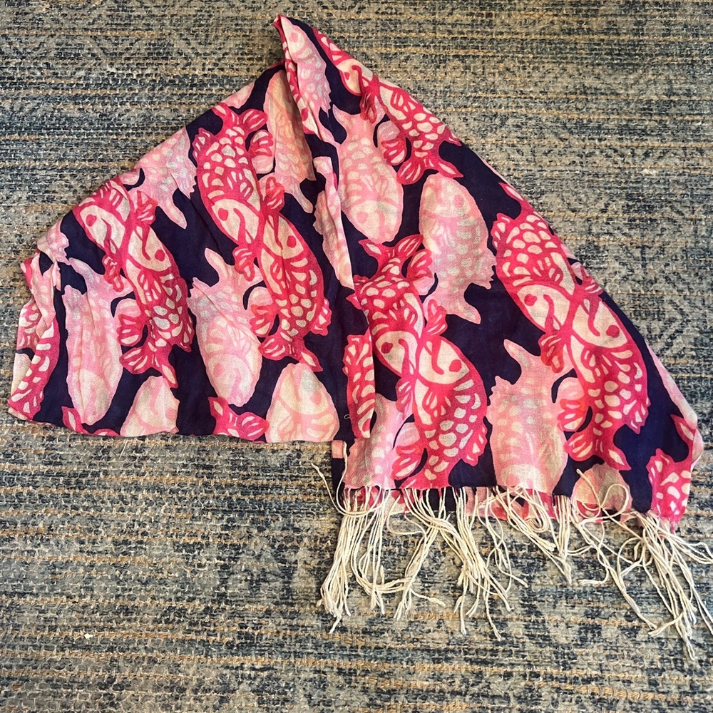 Lilly Pulitzer Murfee Scarf Koi Fish Pattern